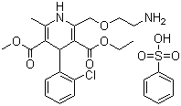 structure of CAS# 111470-99-6, Amlodipine besylate;Amlodipine besilate; 2-[(2-Aminoethoxy)methyl]-4-(2-chlorophenyl)-3-ethoxycarbonyl-5-methoxycarbonyl-6-methyl-1,4-dihydropyridine benzenesulfonate