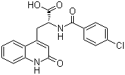 (R)-2-[(4-Chlorobenzoyl)amino]-3-(1,2-dihydro-2-oxo-4-quinolyl)propanoic acid molecular structure (CAS 111911-90-1)