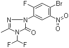 2-(4-Bromo-2-fluoro-5-nitrophenyl)-4-(difluoromethyl)-2,4-dihydro-5-methyl-3H-1,2,4-triazol-3-one molecular structure (CAS 111992-11-1)