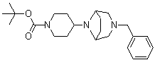 4-[3-(Phenylmethyl)-3,8-diazabicyclo[3.2.1]oct-8-yl]-1-piperidinecarboxylic acid 1,1-dimethylethyl ester molecular structure (CAS 1120214-83-6)
