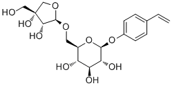 structure of CAS# 112047-91-3, beta-D-p-Vinylphenyl 6-O-apio-beta-D-furanosylglucopyranoside