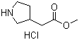 3-Pyrrolidineacetic acid methyl ester hydrochloride molecular structure (CAS 1126794-67-9)