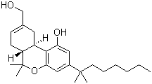 structure of CAS# 112830-95-2, (6aR,10aR)-3-(1,1-Dimethylheptyl)-6a,7,10,10a-tetrahydro-1-hydroxy-6,6-dimethyl-6H-dibenzo[b,d]pyran-9-methanol;HU-210