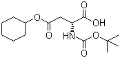 structure of CAS# 112898-18-7, Boc-D-aspartic acid 4-cyclohexyl ester;N-tert-Butyloxycarbonyl-D-aspartic acid 4-cyslohexyl ester
