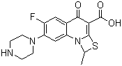 6-氟-7-哌嗪-1-甲基-4-氧代-[1,3]硫氮杂环丁并[3,2-a]喹啉-3-羧酸分子结构 (CAS 112984-60-8)