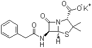 structure of CAS# 113-98-4, Potassium benzylpenicillin;potassium [2S-(2alpha,5alpha,6beta)]-3,3-dimethyl-7-oxo-6-(phenylacetamido)-4-thia-1-azabicyclo[3.2.0]heptane-2-carboxylate