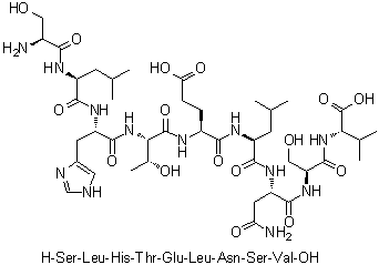 L-Seryl-L-leucyl-L-histidyl-L-threonyl-L-alpha-glutamyl-L-leucyl-L-asparaginyl-L-seryl-L-valine molecular structure (CAS 1133962-18-1)