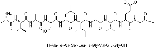 L-Alanyl-L-isoleucyl-L-alanyl-L-seryl-L-leucyl-L-isoleucylglycyl-L-valyl-L-alpha-glutamylglycine molecular structure (CAS 1133962-53-4)