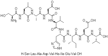 L-Seryl-L-leucyl-L-alanyl-L-alpha-aspartyl-L-valyl-L-histidyl-L-isoleucyl-L-alpha-glutamyl-L-valine molecular structure (CAS 1133963-95-7)