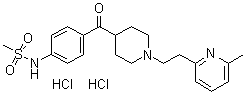 N-[4-[[1-[2-(6-Methyl-2-pyridinyl)ethyl]-4-piperidinyl]carbonyl]phenyl]methanesulfonamide dihydrochloride molecular structure (CAS 113559-13-0)