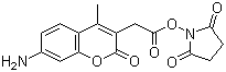 结构式 CAS# 113721-87-2, 7-氨基-4-甲基香豆素-3-乙酸 N-琥珀酰亚胺酯