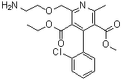 structure of CAS# 113994-41-5, 2-[(2-Aminoethoxy)methyl]-4-(2-chlorophenyl)-6-methyl-3,5-pyridinedicarboxylic acid 3-ethyl 5-methyl ester;UK 55-410