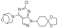 structure of CAS# 1144080-35-2, 3-[6-Chloro-1-(1,4-dioxaspiro[4.5]dec-8-yl)-1H-pyrazolo[3,4-d]pyrimidin-4-yl]-8-oxa-3-azabicyclo[3.2.1]octane