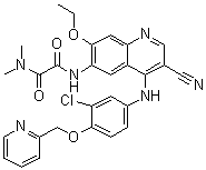 N2-[4-[[3-Chloro-4-(2-pyridinylmethoxy)phenyl]amino]-3-cyano-7-ethoxy-6-quinolinyl]-N1,N1-dimethylethanediamide molecular structure (CAS 1144516-19-7)