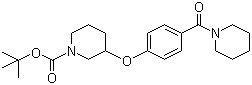 3-[4-(1-Piperidinylcarbonyl)phenoxy]-1-piperidinecarboxylic acid tert-butyl ester molecular structure (CAS 1146080-01-4)