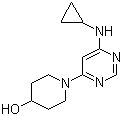 1-[6-(Cyclopropylamino)-4-pyrimidinyl]-4-piperidinol molecular structure (CAS 1146080-66-1)