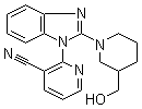 结构式 CAS# 1146080-74-1, 2-[2-[3-(羟基甲基)-1-哌啶基]-1H-苯并咪唑-1-基]-3-氰基吡啶