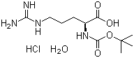 structure of CAS# 114622-81-0, N-Boc-L-arginine hydrochloride monohydrate;N-[(tert-Butoxy)carbonyl]-L-arginine hydrochloride monohydrate