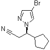 (betaR)-4-Bromo-beta-cyclopentyl-1H-pyrazole-1-propanenitrile molecular structure (CAS 1146629-83-5)