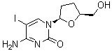 结构式 CAS# 114748-57-1, 2',3'-二脱氧-5-碘胞苷
