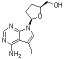 (2S,5R)-5-(4-氨基-5-碘-7H-吡咯并[2,3-d]嘧啶-7-基)四氢-2-呋喃甲醇分子结构 (CAS 114748-70-8)