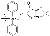 5-O-(叔丁基二苯基硅烷基)-1,2-O-异丙亚基-alpha-D-呋喃木糖分子结构 (CAS 114861-14-2)