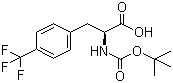 structure of CAS# 114873-07-3, Boc-4-(Trifluoromethyl)-L-phenylalanine;Boc-L-4-Trifluoromethylphe; Boc-Phe(4-CF3)-OH; Boc-L-Phe(4-trifluoromethyl)-OH; Benzyloxycarbonyl-L-4-trifluoromethylphenylalanine