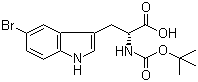 结构式 CAS# 114873-17-5, N-叔丁氧羰基-5-溴-D-色氨酸