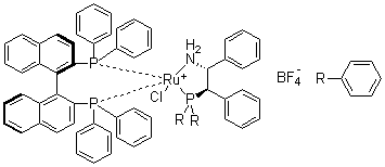 structure of CAS# 1150112-54-1, Chloro[(R)-2,2'-bis(diphenylphosphino)-1,1'-binaphthyl][(1R,2R)-2-(diphenylphosphino)-1,2-diphenylethanamine]ruthenium(II) tetrafluoroborate