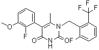 结构式 CAS# 1150560-59-0, 5-(2-氟-3-甲氧基苯基)-1-[[2-氟-6-(三氟甲基)苯基]甲基]-6-甲基-2,4(1H,3H)-嘧啶二酮