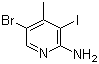 5-Bromo-3-iodo-4-methylpyridin-2-amine molecular structure (CAS 1150618-04-4)
