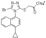 结构式 CAS# 1151516-14-1, Lesinurad sodium