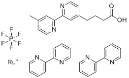 双(2,2'-联吡啶)(4'-甲基-4-丁酸-2,2'-联吡啶)六氟磷酸钌(II)分子结构 (CAS 115239-59-3)