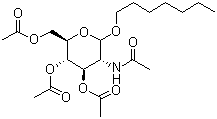 structure of CAS# 115431-24-8, Heptyl 2-acetamido-3,4,6-tri-O-acetyl-2-deoxy-beta-D-glucopyranoside