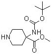 4-(tert-Butoxycarbonylamino)piperidine-4-carboxylic acid methyl ester molecular structure (CAS 115655-44-2)