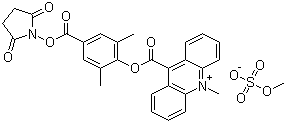 9-[[4-[[(2,5-Dioxo-1-pyrrolidinyl)oxy]carbonyl]-2,6-dimethylphenoxy]carbonyl]-10-methylacridinium methyl sulfate molecular structure (CAS 115853-74-2)