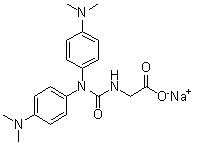N-[[Bis[4-(dimethylamino)phenyl]amino]carbonyl]glycine monosodium salt molecular structure (CAS 115871-19-7)