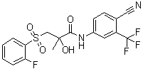 结构式 CAS# 1159977-36-2, N-[4-氰基-3-(三氟甲基)苯基]-3-[(2-氟苯基)磺酰基]-2-羟基-2-甲基丙酰胺