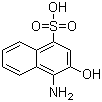 结构式 CAS# 116-63-2, 1-氨基-2-萘酚-4-磺酸; 4-氨基-3-羟基-1-萘磺酸