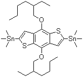 structure of CAS# 1160823-78-8, 1,1'-[4,8-Bis[(2-ethylhexyl)oxy]benzo[1,2-b:4,5-b']dithiophene-2,6-diyl]bis[1,1,1-trimethylstannane]