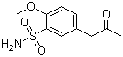 structure of CAS# 116091-63-5, 5-Acetonyl-2-methoxybenzene sulfonamide;5-(2-Oxypropyl)-2-methoxybenzene sulphonamide