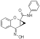 (1aS,7E,7aS)-7,7a-Dihydro-7-(hydroxyimino)-N-phenylbenzo[b]cyclopropa[e]pyran-1a(1H)-carboxamide molecular structure (CAS 1161205-27-1)
