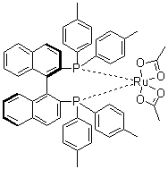 [(R)-(+)-2,2'-双(二对甲苯基膦)-1,1'-联萘]钌二乙酸盐分子结构 (CAS 116128-29-1)