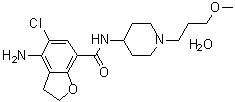 Prucalopride monohydrate molecular structure (CAS 1161952-84-6)