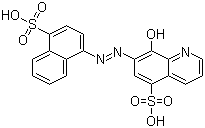 8-羟基-7-((4-磺酸基-1-萘)偶氮)喹啉-5-磺酸分子结构 (CAS 117-87-3)