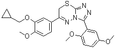 6-[3-(Cyclopropylmethoxy)-4-methoxyphenyl]-3-(2,5-dimethoxyphenyl)-7H-[1,2,4]triazolo[3,4-b]-[1,3,4]thiadiazine molecular structure (CAS 1172617-14-9)