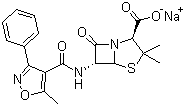 苯唑西林钠分子结构 (CAS 1173-88-2)