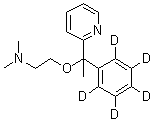 structure of CAS# 1173020-59-1, N,N-Dimethyl-2-[1-(2,3,4,5,6-pentadeuteriophenyl)-1-pyridin-2-ylethoxy]ethanamine