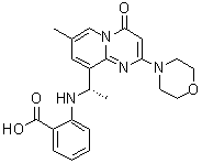 2-[[(1S)-1-[7-Methyl-2-(4-morpholinyl)-4-oxo-4H-pyrido[1,2-a]pyrimidin-9-yl]ethyl]amino]benzoic acid molecular structure (CAS 1173900-37-2)