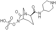 结构式 CAS# 1174018-99-5, 硫酸单[(1R,2S,5R)-7-氧代-2-[(4-哌啶基氨基)羰基]-1,6-二氮杂双环[3.2.1]辛-6-基]酯